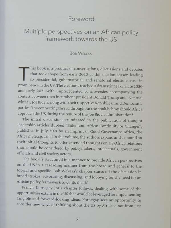 Africa's Policy Towards The US: The Biden Era - ed Bob Wekesa