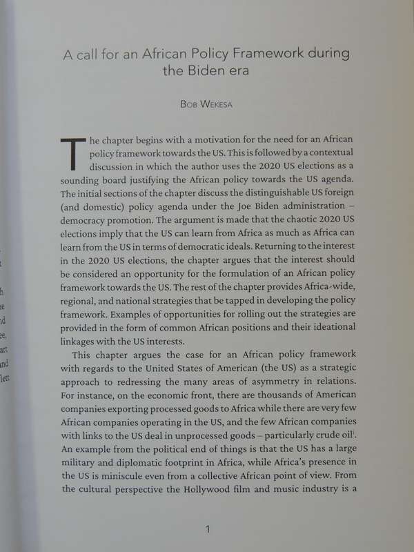 Africa's Policy Towards The US: The Biden Era - ed Bob Wekesa