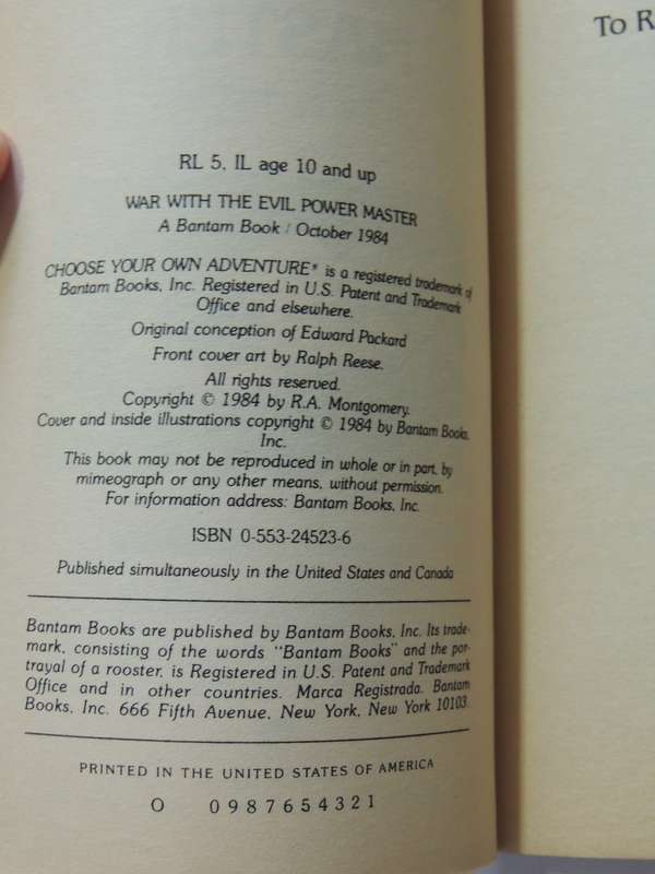 War with the Evil Power Master - Choose Your Own Adventure 37 - R.A. Montgomery  1984