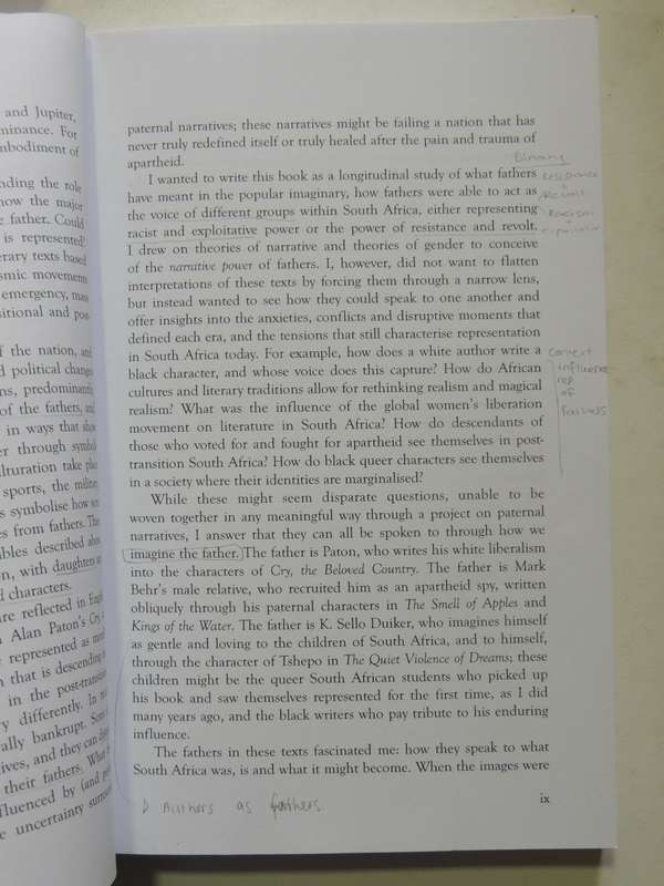 Stories Of Fathers, Stories Of The Nation: Fatherhood & Paternal Power In SA Literature G Andrews