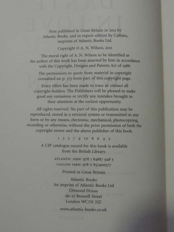 Dante In Love - A.N. Wilson