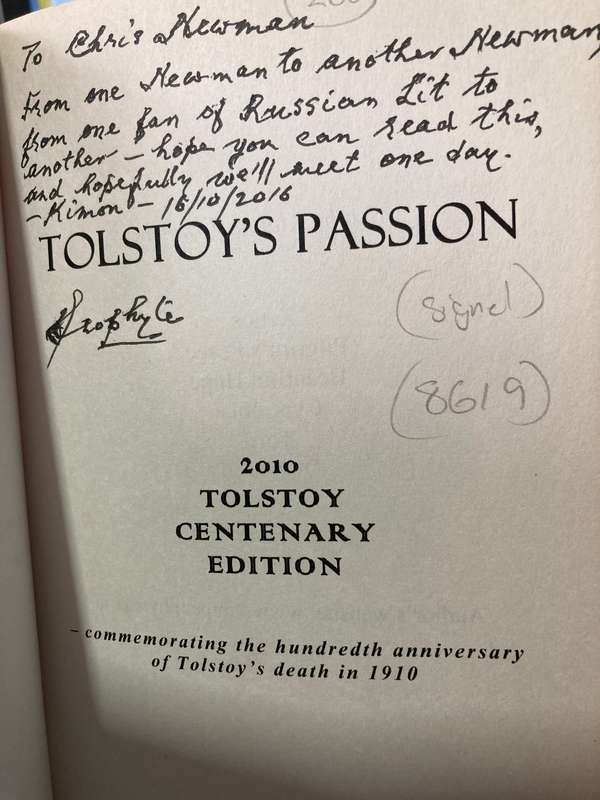 Tolstoy's Passion - K.S. Neophyte   INSCRIBED