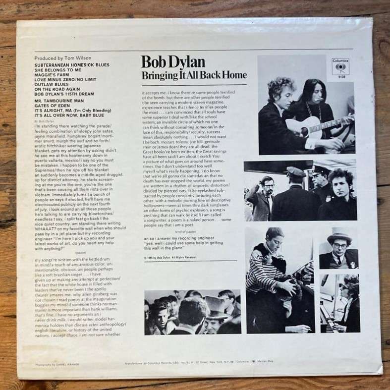 Bob Dylan - Bringing It All Back Home LP/Album (US import) VG+/VG+
