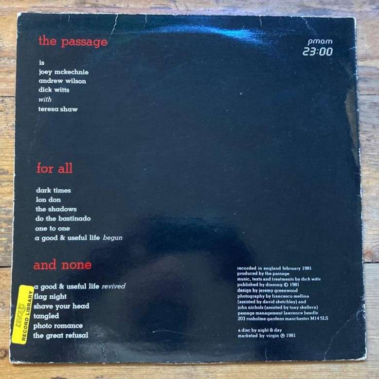 The Passage - For All and None LP/Album (1981 UK import) VG+/G+