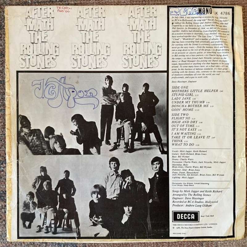 Rolling Stones - Aftermath LP/Album (1966 SA mono press) G+/G+