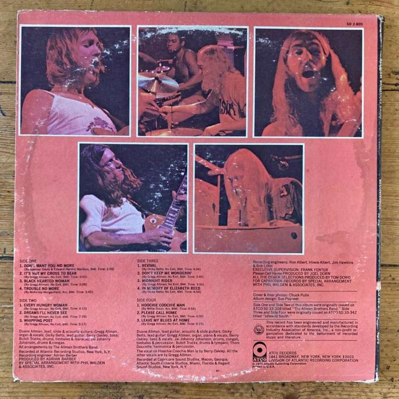 Allman Brothers Band - Beginnings 2xLP/Comp. (1973 US import) VG/G+/G+