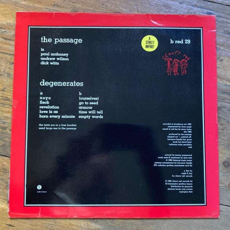 The Passage - Degenerates LP/Album (1982 UK import) VG+/VG+