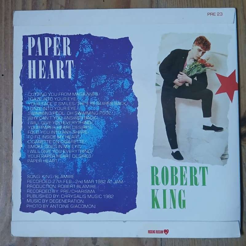 Robert King - Paper Heart 7"/single (1982 UK import) VG+/VG+