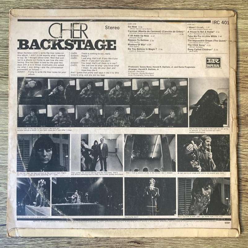 Cher - Backstage LP/Album (1968 SA press) G+/G+