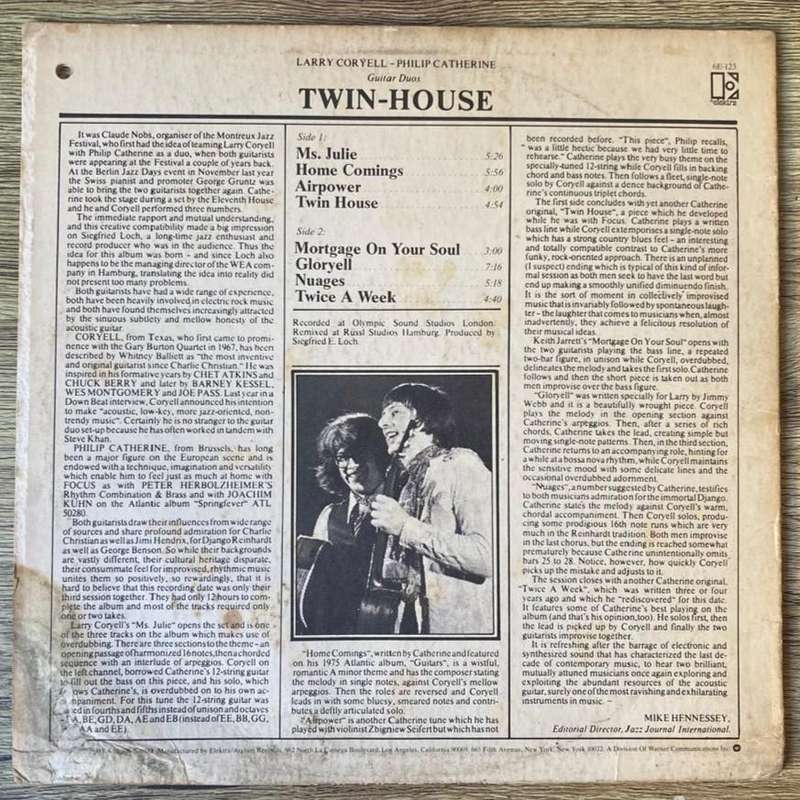 Larry Coryell & Philip Catherine - Twin House LP/Album (1977 US import) VG/G+