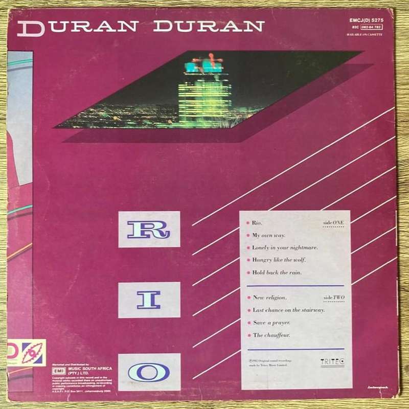 Duran Duran - Rio LP/Album (1982 SA press) VG+/VG