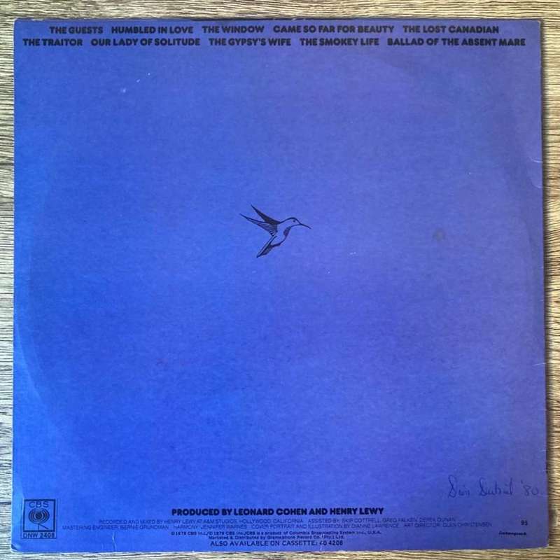 Leonard Cohen - Recent Songs LP/Album (1979 SA press) VG+/VG+