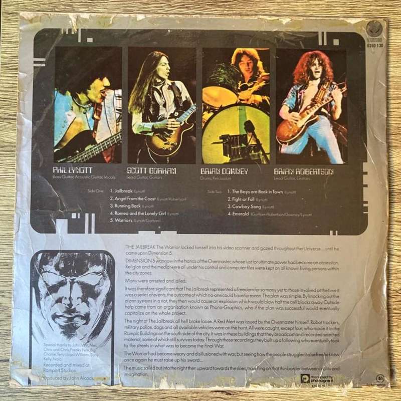 Thin Lizzy - Jailbreak LP/Album (1976 SA press) VG/G+