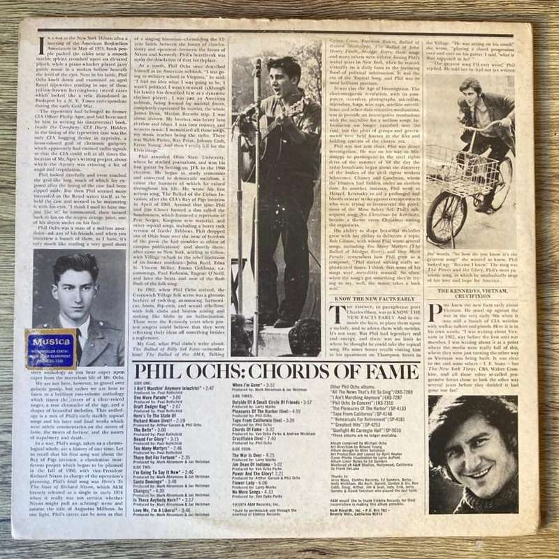 Phil Ochs - Chords Of Fame 2xLP/Comp. (1976 US import) VG+/VG/G+