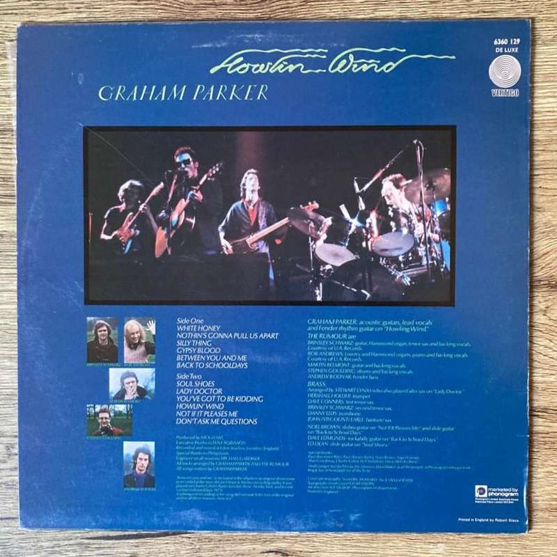 Graham Parker - Howlin Wind LP/Album (1976 UK import) VG+/VG+