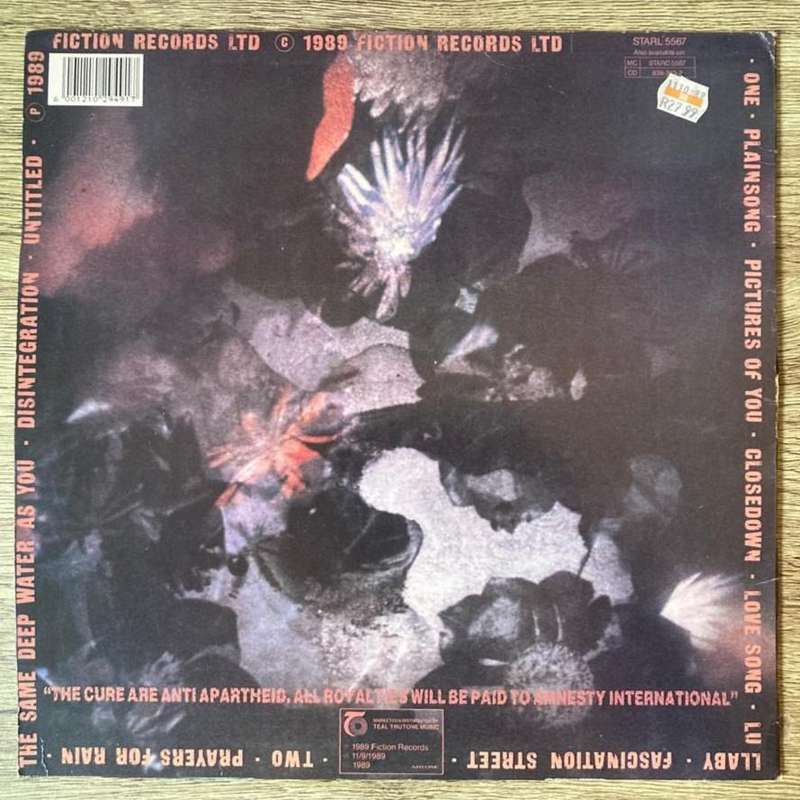 The Cure - Disintegration LP/Album (1989 SA press) VG-/VG