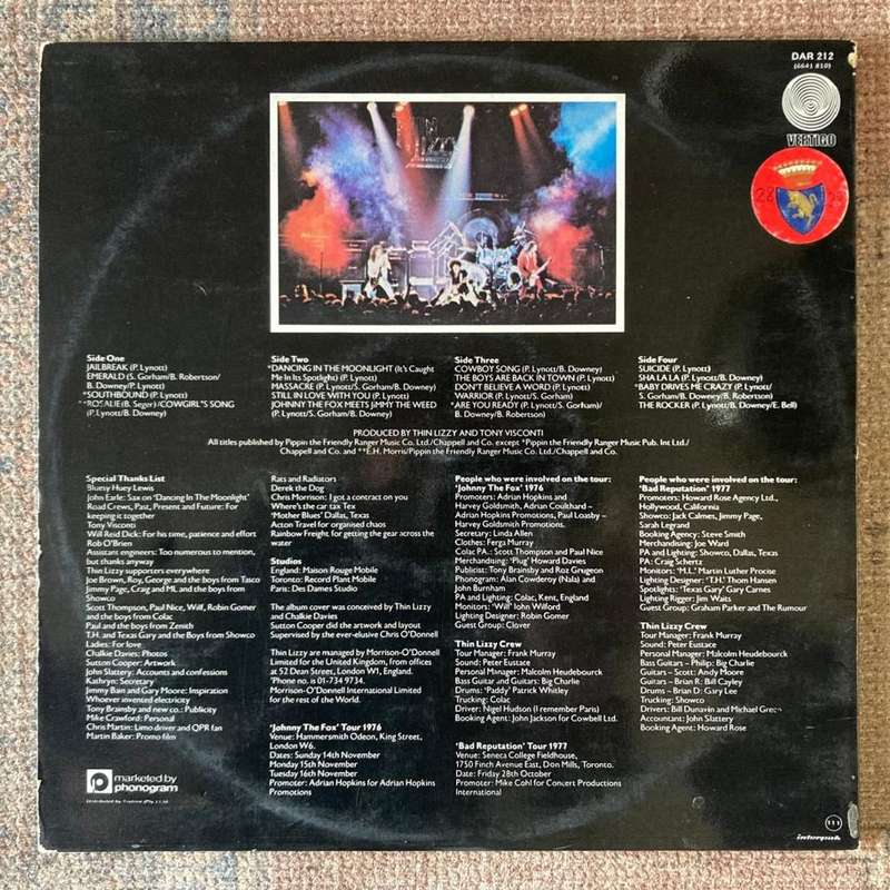 Thin Lizzy - Live and Dangerous 2xLP/Album (1978 SA press) VG/VG/VG