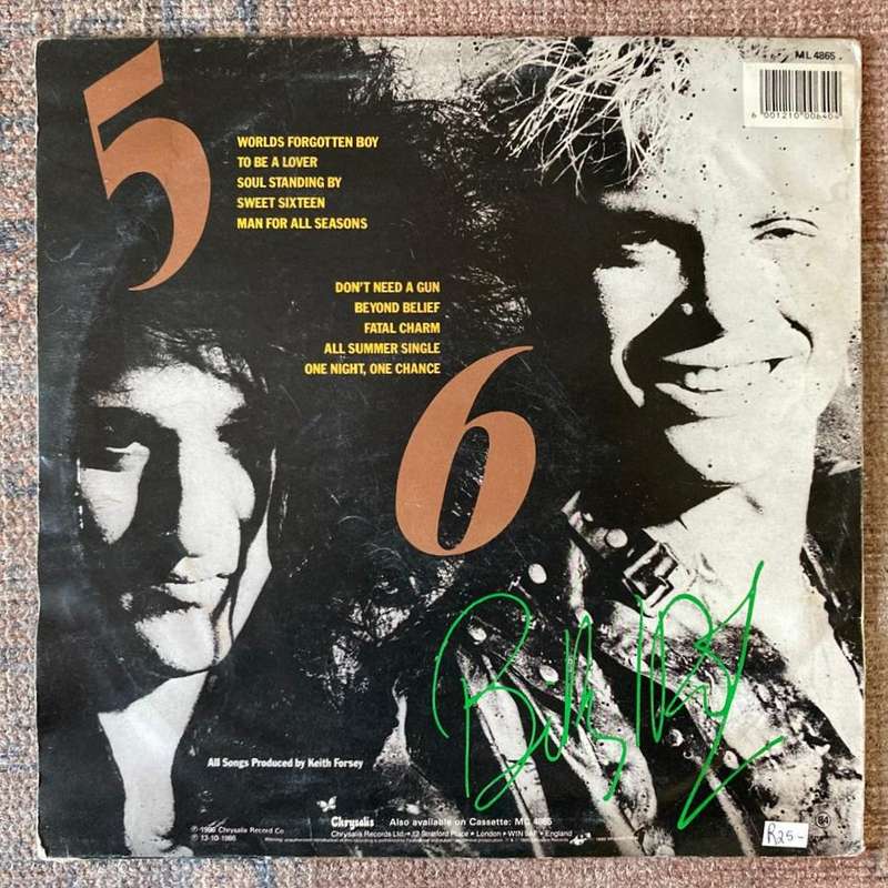 Billy Idol - Whiplash Smile LP/Album (1986 SA press) G+/VG