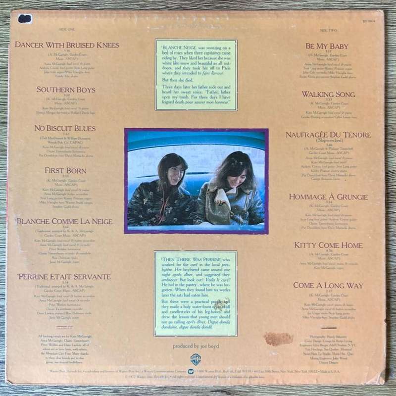 Kate & Anna McGarrigle - Dancer With Bruised Knees LP/Album (1977 US import) VG+/VG
