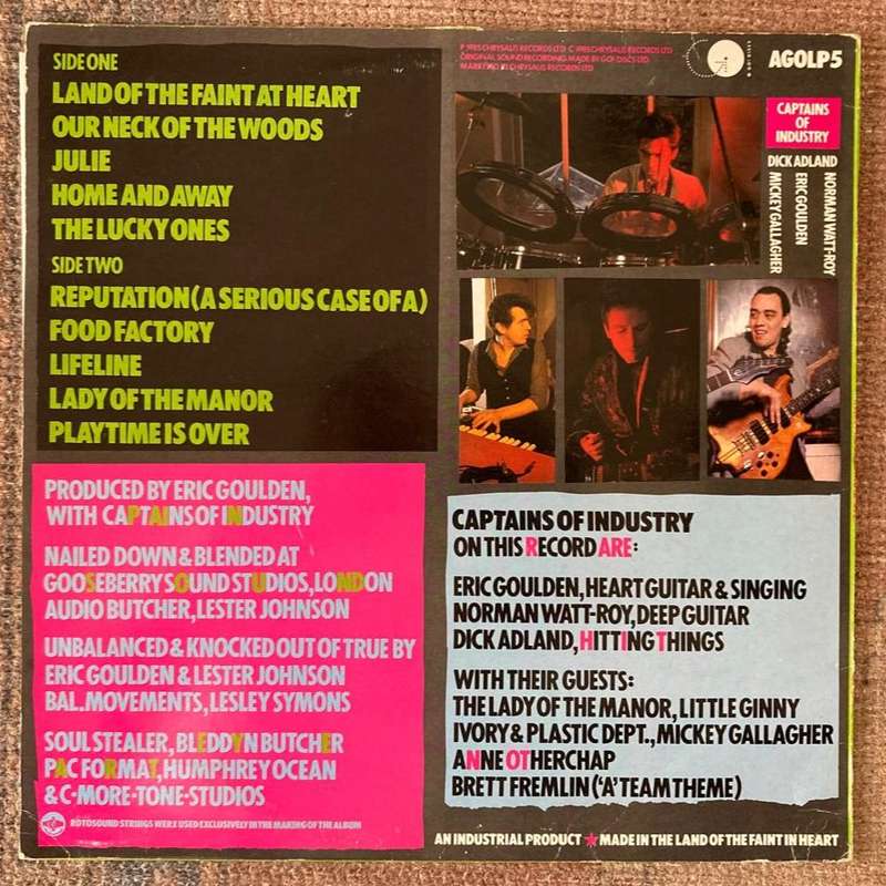 Captains Of Industry - A Roomful of Monkeys LP/Album (1985 UK import) VG+/VG+
