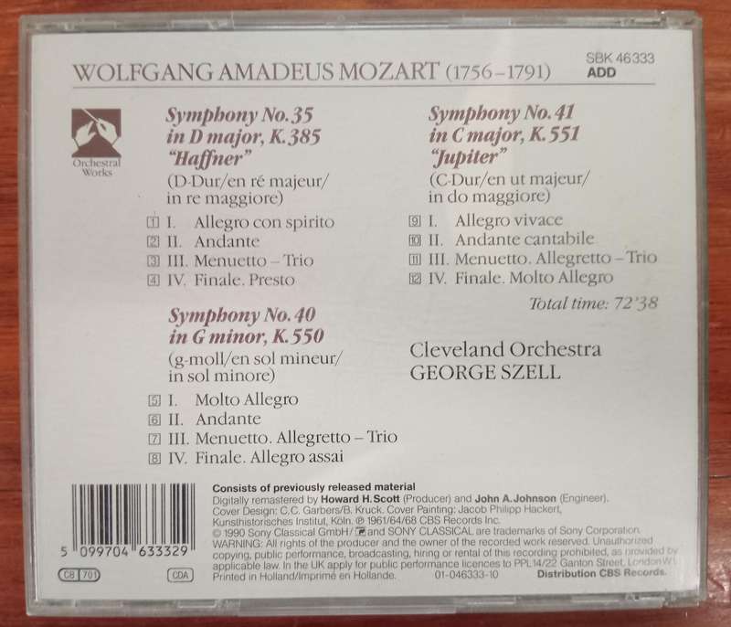 Mozart: Symphonies Nos. 35, 40, 41 (Szell)