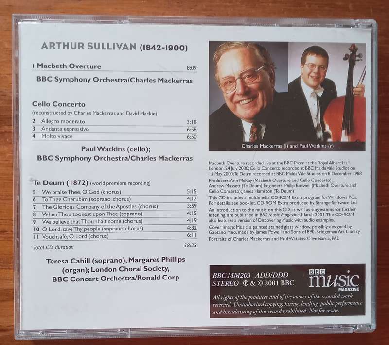 Sullivan: Te Deum, Cello Concerto