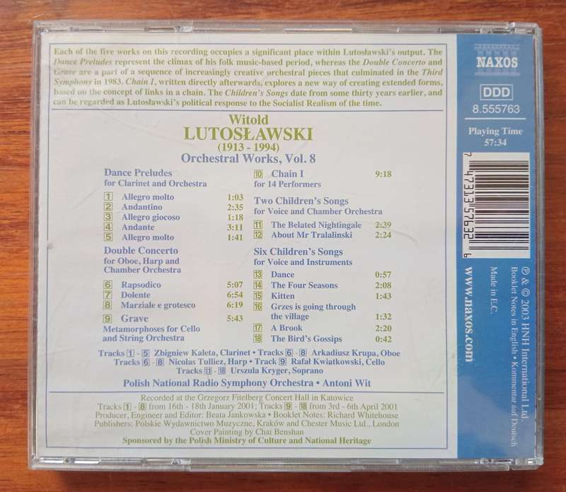 Lutoslawski: Double Concerto, Dance Preludes, Chain I