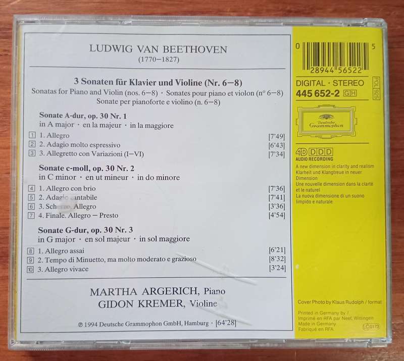 Beethoven: Violin Sonatas Nos. 6-8 (Kremer, Argerich)