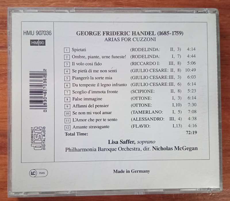 Handel: Arias for Cuzzoni