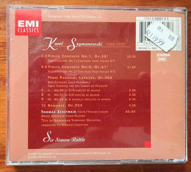 Szymanowski: Violin Concertos (Zehetmair)
