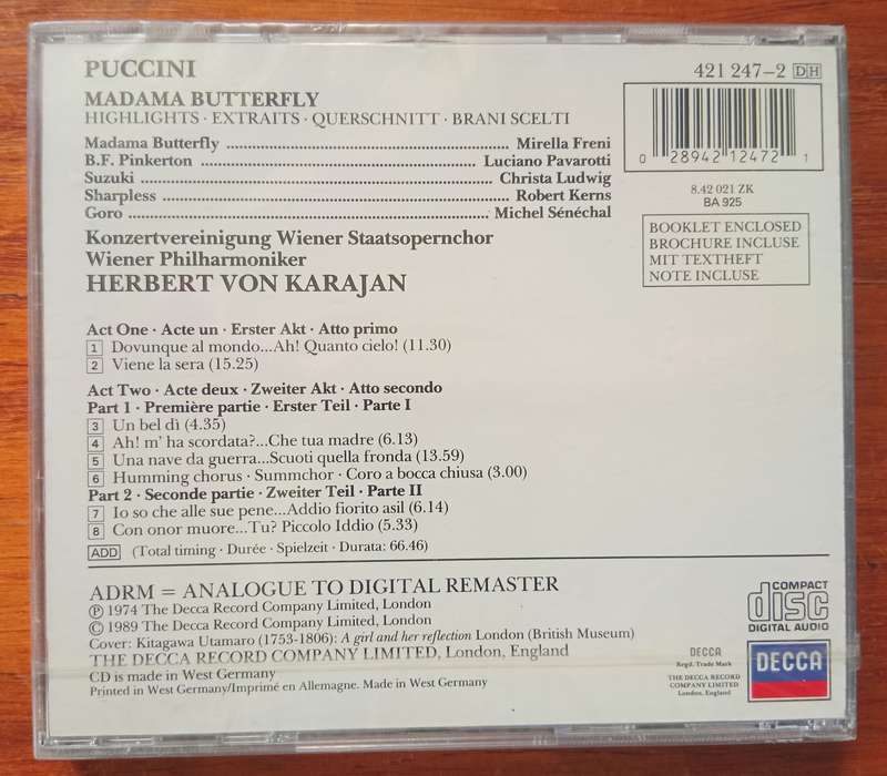Puccini: Madama Butterfly (Highlights, Sealed)