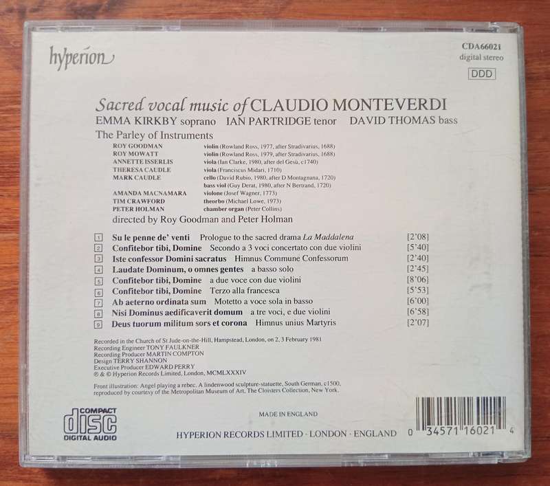 Sacred Vocal Music of Claudio Monteverdi