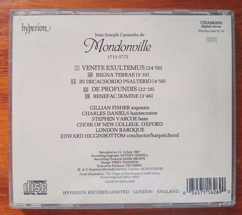Mondonville: De Profundis, Venite Exultemus