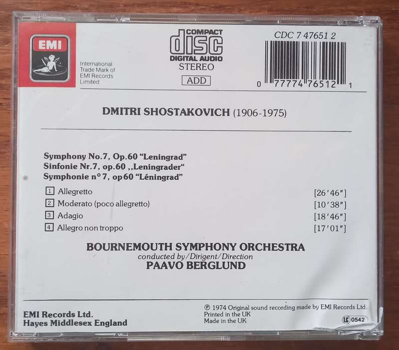 Shostakovich: Symphony No. 7 (Berglund)