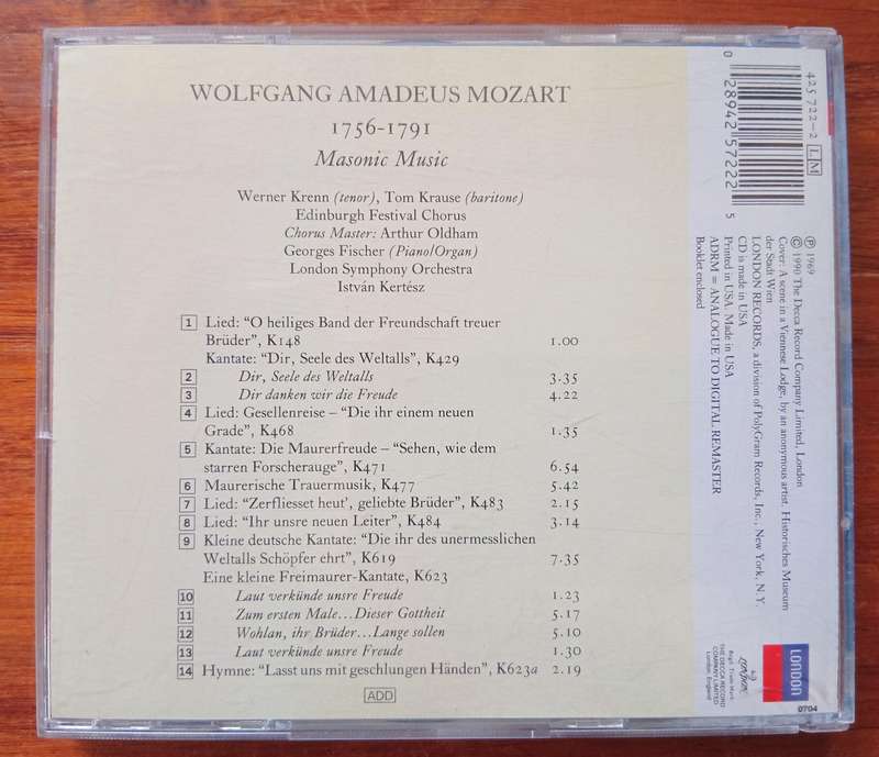 Mozart: Masonic Music (Kertesz)