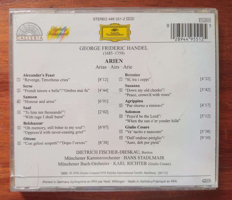 Handel: Arias (Fischer-Dieskau)