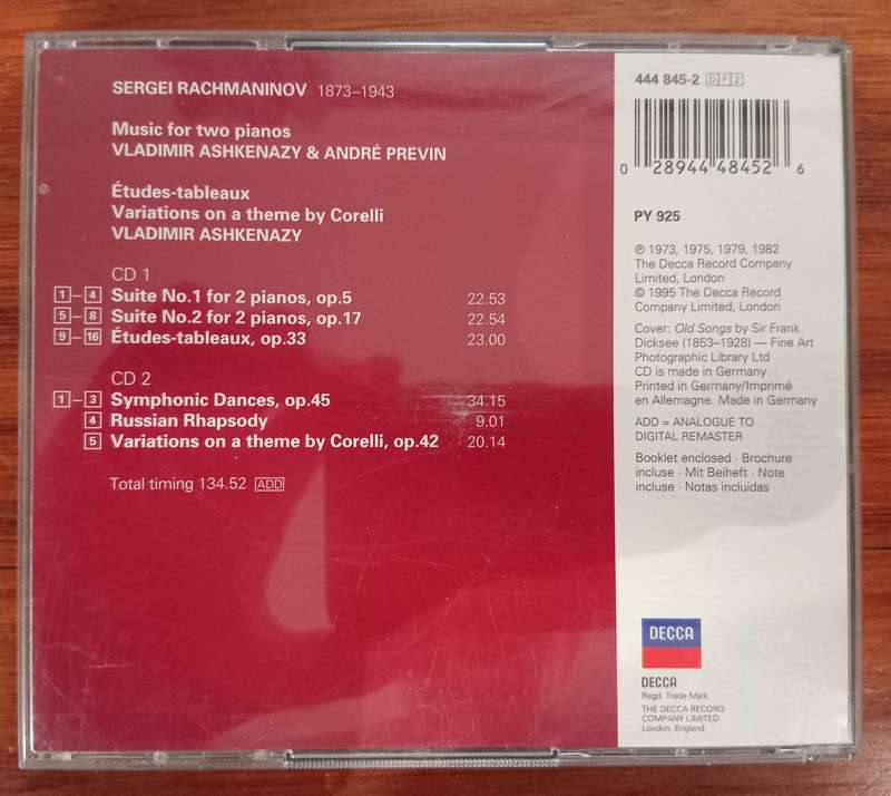 Rachmaninov: Music for 2 Pianos (2CDs, Ashkenazy/Previn)