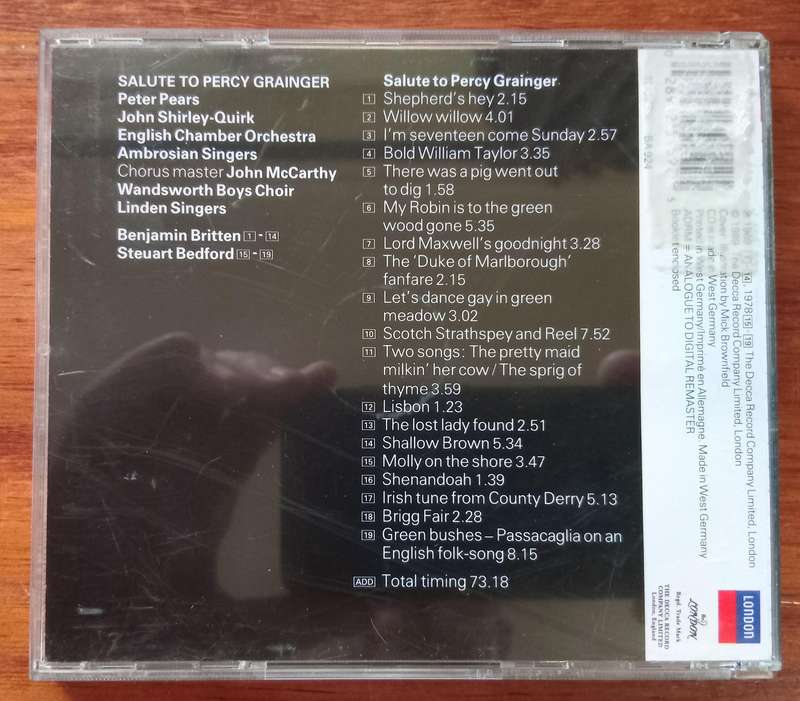 Britten/Pears: Salute to Percy Grainger