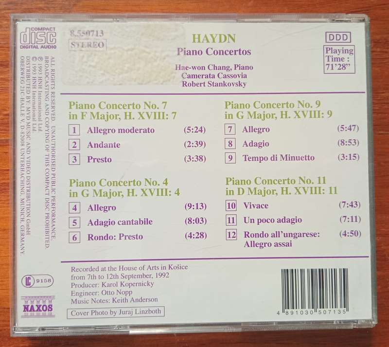 Haydn: Piano Concertos Nos. 4, 7, 9, 11