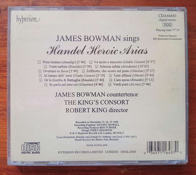 Handel: Heroic Arias (James Bowman)