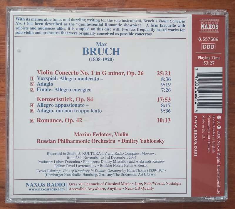 Bruch: Violin Concerto No 1, etc.