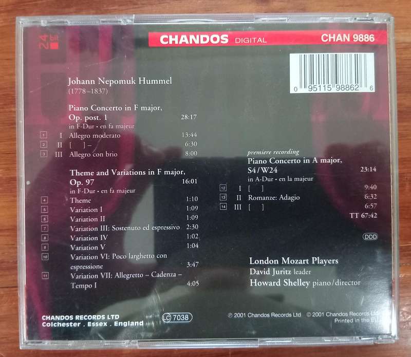 Hummel: Piano Concertos, Theme & Variations