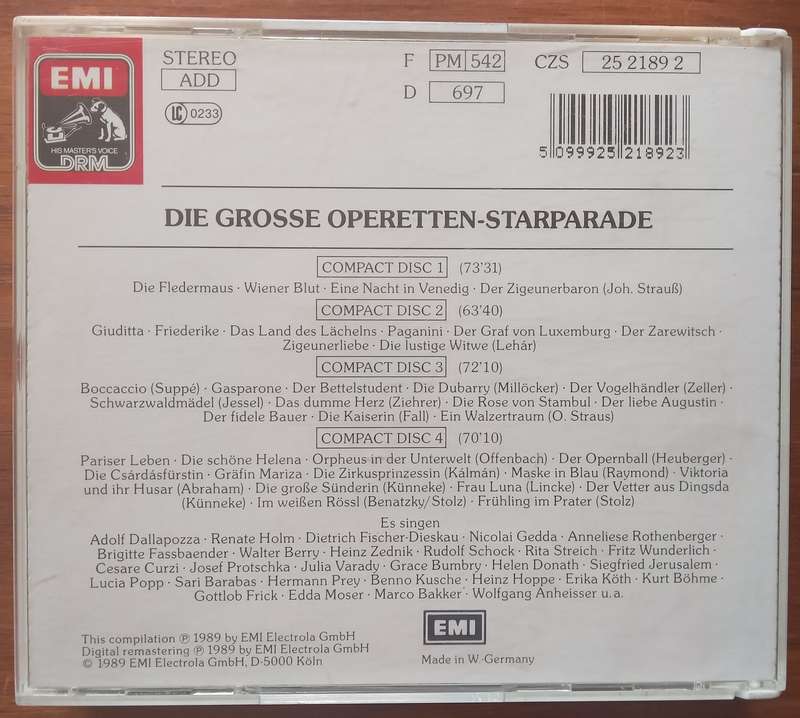 Die Grosse Operetten Starparade (4 CDs)
