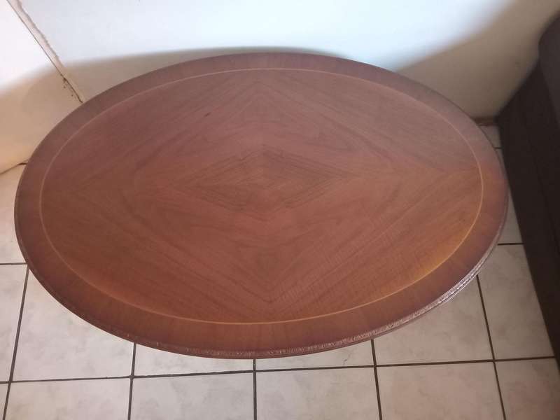 Ornate Solid Wood Coffee Table with Decorative Carving