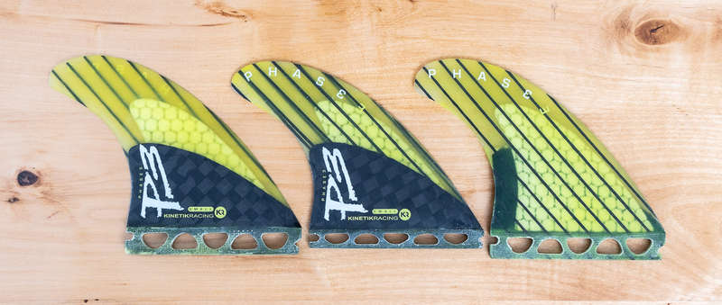 Kinetik Racing Phase 3 Futures P3 Thruster Surfboard Fins - Size Small