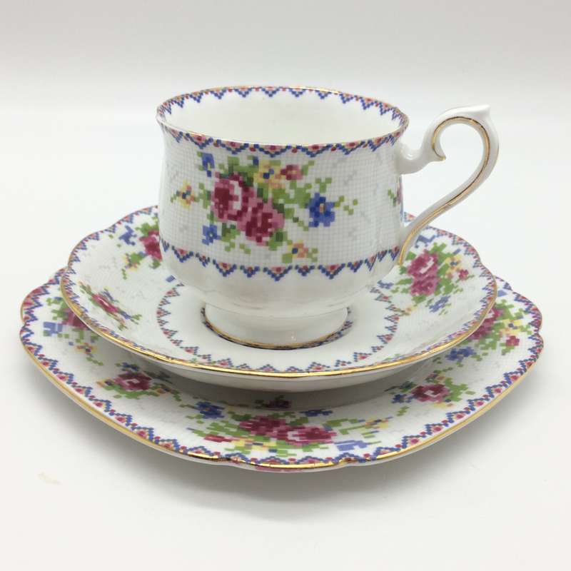 Vintage Royal Albert Petit Point Trio x 2 Sets
