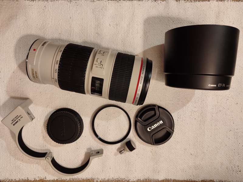 Canon EF 70-200mm F4 L IS USM With Original Lens Hood & Tripod Bracket