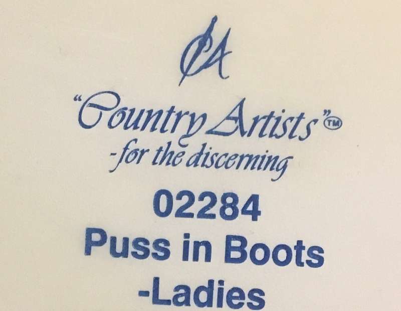 Country Artists Puss in Boots - Ladies hand painted/crafted figurine