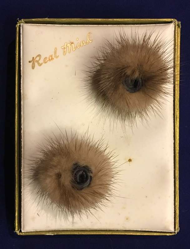 Mink (real) earrings - clip on