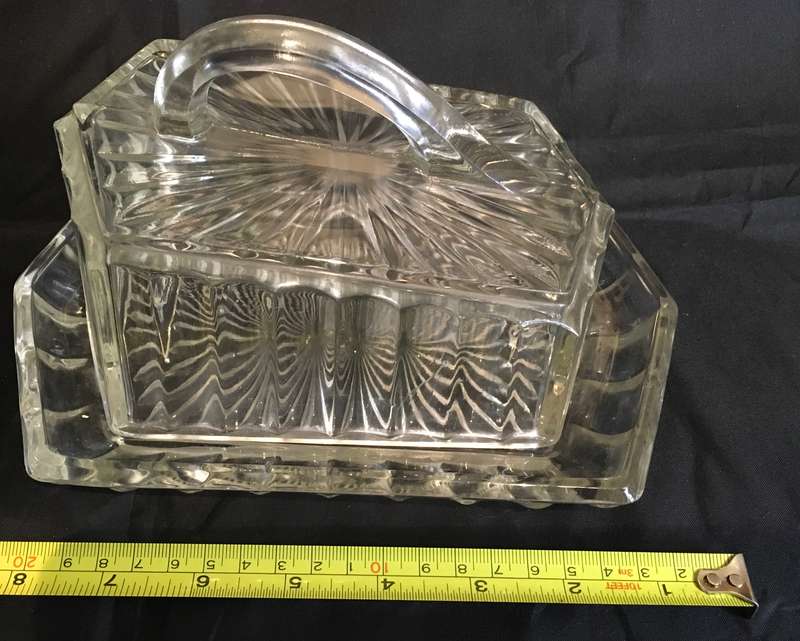Butter dish - pressed glass. 1950.  - 1959